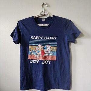 Ren and Stimpy T-Shirt Men's Size‎ Medium Blue Nickelodeon Cartoon 90's Vintage